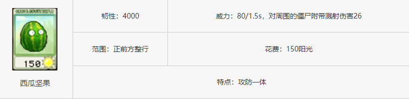 《植物大戰(zhàn)僵尸雜交版》西瓜堅果介紹